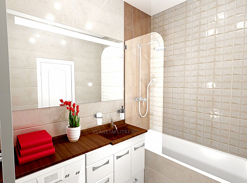 Дизайн-проект ванной комнаты - плитка Pamesa Atrium Mys