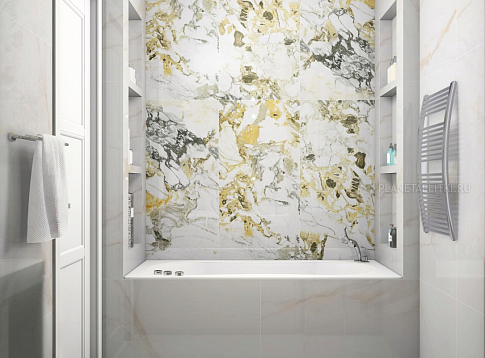  Дизайн-проект ванной комнаты - керамогранит Pamesa Cr. Lux Grotta