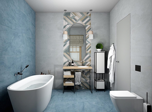  Дизайн-проект ванной комнаты - керамогранит Pamesa Fiume